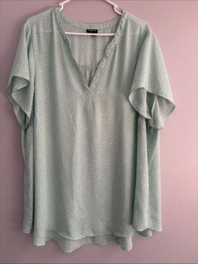 torrid Mint Green Polka Dot V-Neck Tunic
